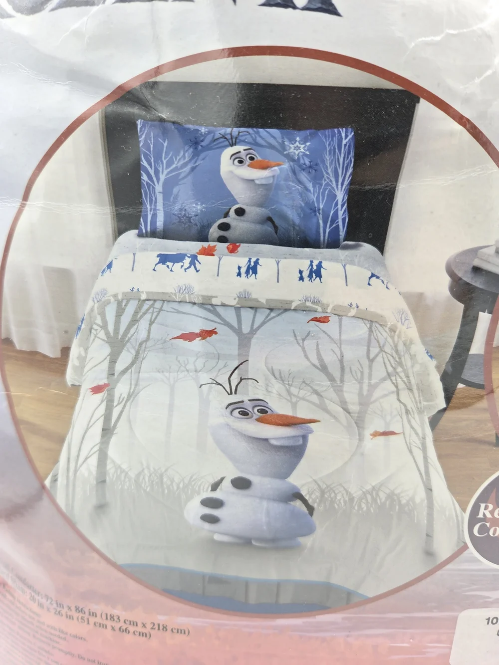 Disney Frozen Reversible Comforter Set in Light Blue, White, Grey